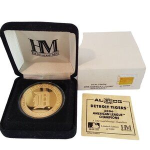 Vintage 2006 Detroit Tigers ALC Champ Coin MLB Mint 24ct Gold Overlay Medallion